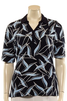  Polo shirt fra Signature med lyseblåt mønster